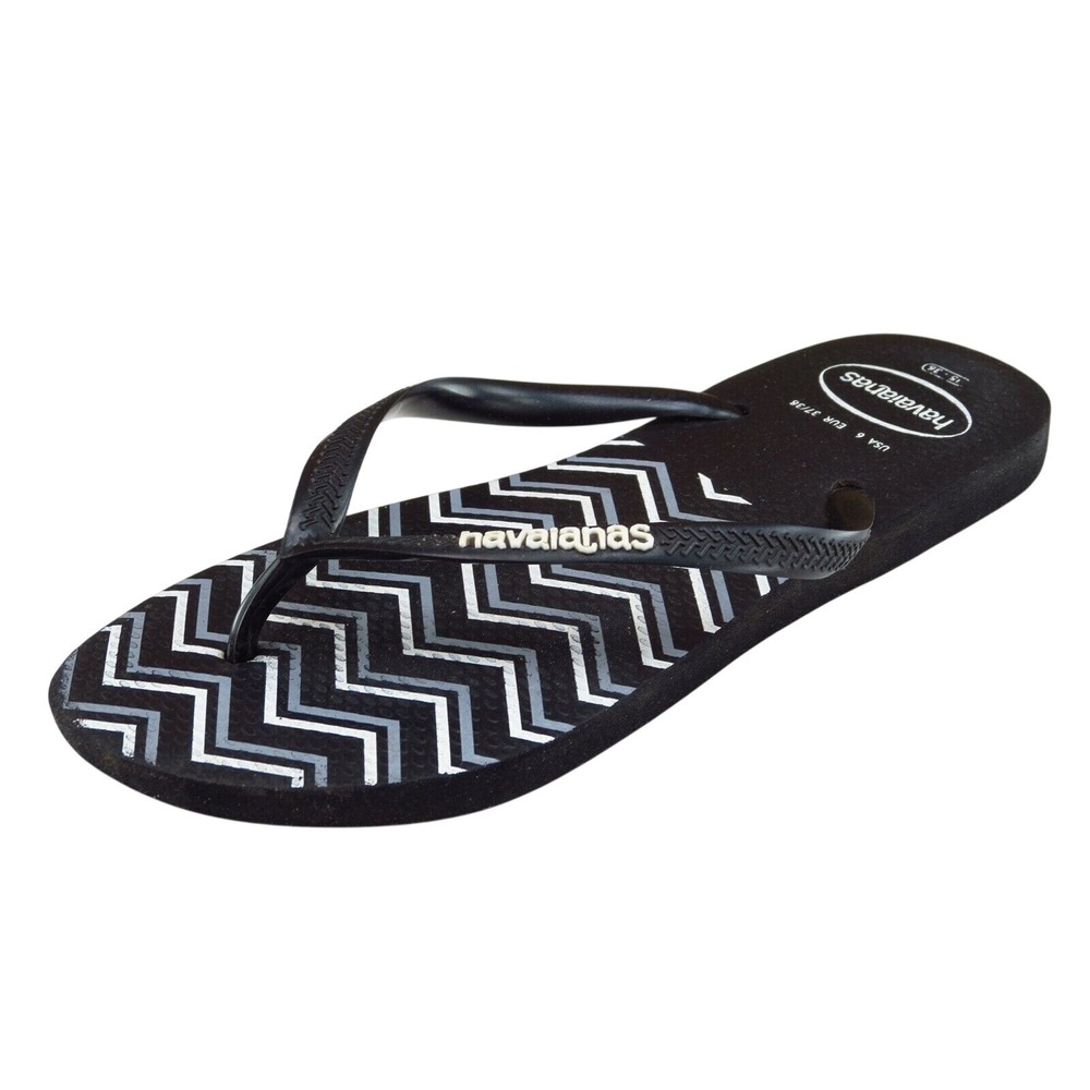 Havaianas Sz 6 M Black Flip‎ Flop Synthetic Women Sandals